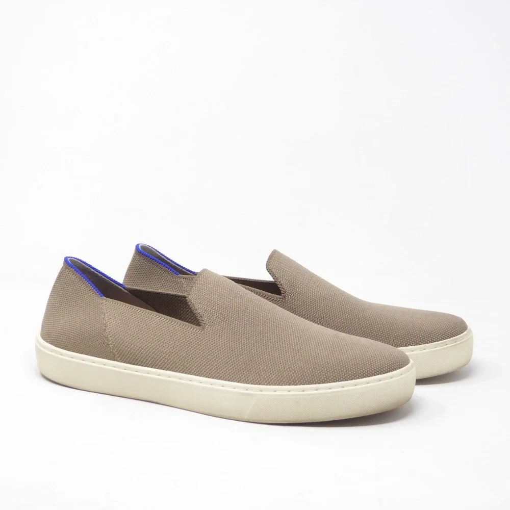 Rothy's Women Slip On Sneakers Shoes Taupe Beige Knit Casual Comfort 10.5